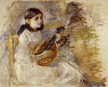 貝爾特 摩裡索特 Girl Playing the Mandolin
